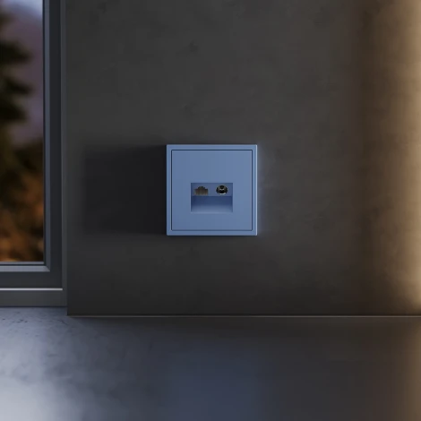 Накладка для розетки TV+RJ45 кат. 6 (деним) Voltum S70 VLS002715