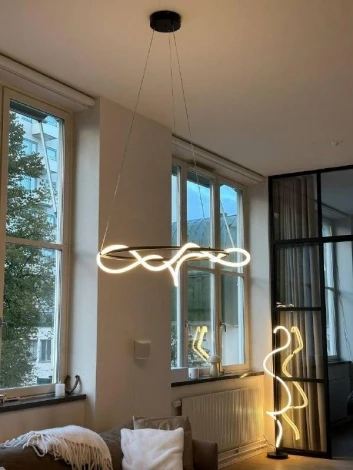 Подвесной светильник с гибким неоном Alfa Light F0324-02 (LED, 220V, на тросе)