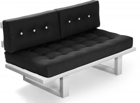 Кушетка Arsko Торн-М белая эмаль черная рогожка