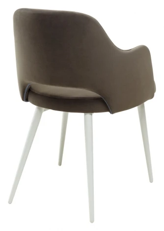 Обеденный стул M-City FANTINE-LA ГРАФИТ #14, велюр/ белый каркас