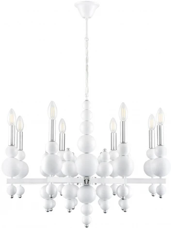 Подвесная люстра Lumion Nana 8260/8 белый/хром, металл E14 8*40W 220V (на цепи, свеча)
