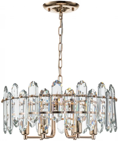 Подвесная люстра Escada Tiara 2111/6S Gold 1х40Вт Е14, металл/стекло, золото (220V, на цепи, круглые)