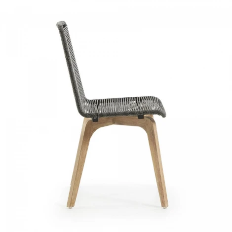 Стул уличный La Forma (ex Julia Grup) Glendon (Серый/ Веревка,Эвкалипт,Сталь)