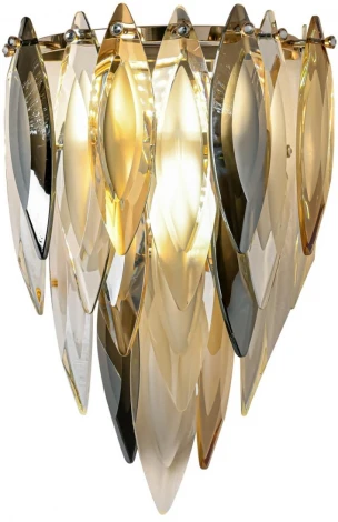 Бра Odeon Light Vilna 5068/3W золото/дымчат./янтарн./матовый белый/металл/хрусталь E14 3*40W