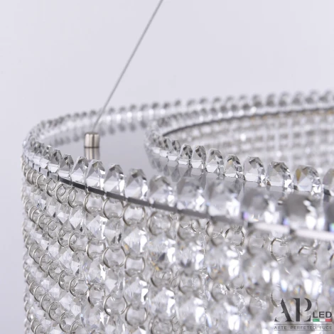 Подвесная люстра светодиодная APL LED Sicilia SH02.93.C.Ni.4000 (220V, хрусталь, на тросе)