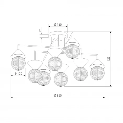 Потолочная люстра на штанге Eurosvet Melon 302002/8 латунь Smart