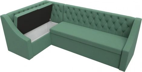 Диван кухонный угловой Мерлин левый угол (Зеленый/Рогожка) Лига Диванов арт.123227L