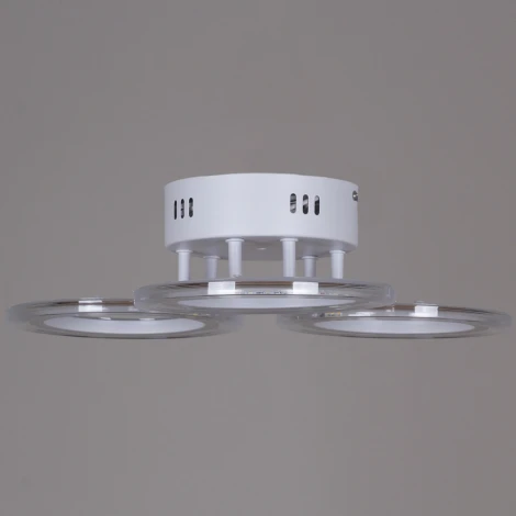 Потолочная люстра светодиодная на штанге с пультом Reluce 09812-3.3-03A WH (ночной режим, 220V, кольцо)