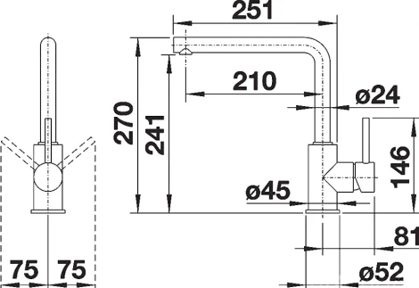 Смеситель Blanco Mila 524213 для кухонной мойки
