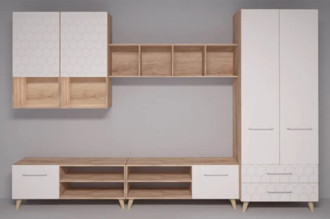 Шкафы Woodville Мариус М-05 дуб баррик / белый матовый