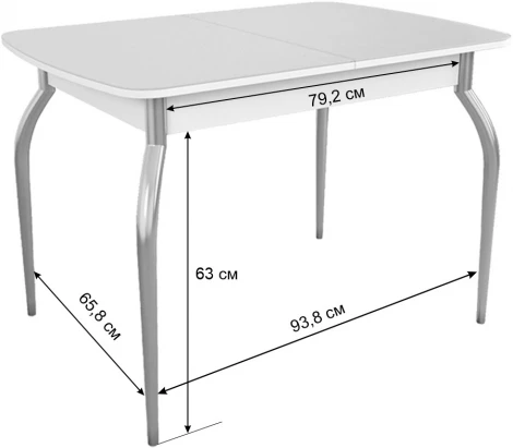 Стол обеденный раздвижной Танго, цвет белый/белый Mebelson (арт.KM-0215.1477)