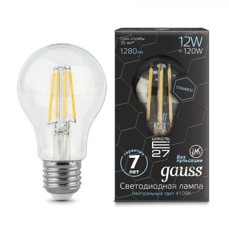 Лампочка светодиодная E27 12W 220V 4100K Gauss 102802212