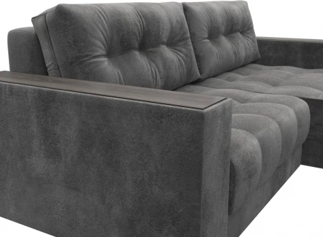 Диван угловой с декором Лига-049 НПБ Лига Диванов (Велюр) арт.128474