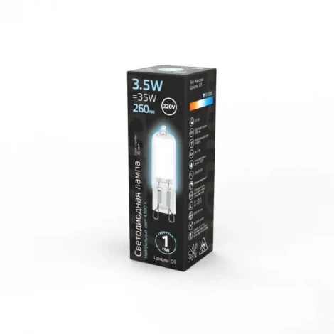Лампочка светодиодная G9 3,5 Вт 260 lm 4100K нейтральное белое свечение Gauss 107809203