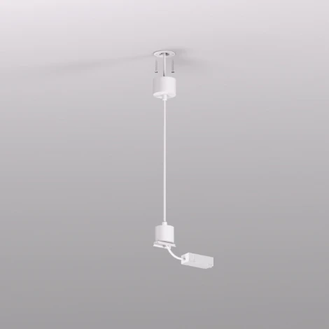 Подвод питания для подвесного монтажа трека Denkirs Smart Base TR2124-WH АС 220V, 5м, белый, алюминий