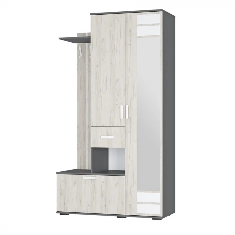 Прихожая БТС Лира ПР-04, Графит, Дуб крафт белый