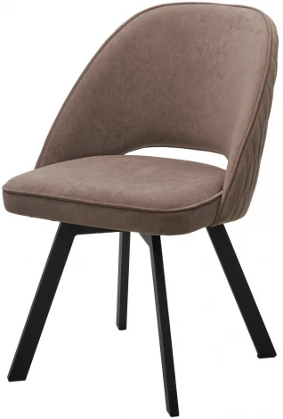 Стул DUNA 360 град. поворот. B5 Капучино, велюр / черный каркас, М-City