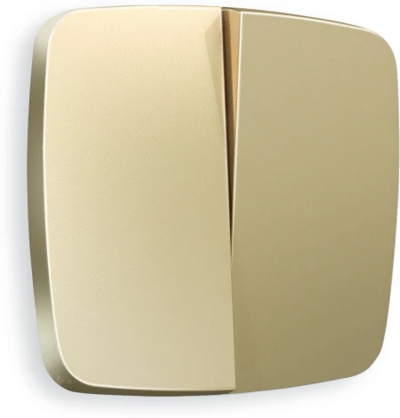 Лицевая панель Ambrella Volt OMEGA (Шампань) для 2-клавишных выключателей QUANT OP6030