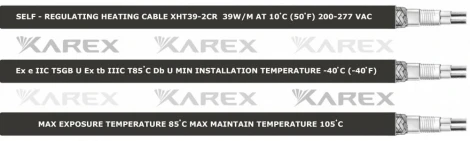 Греющий кабель со взрывозащитой XAREX XHT 39-2 CR (39 Вт/м)