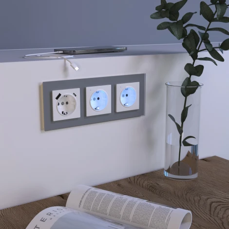 Розетка с заземлением, шторками и USB тип A+C (белый) Werkel W1171701 (a056272)