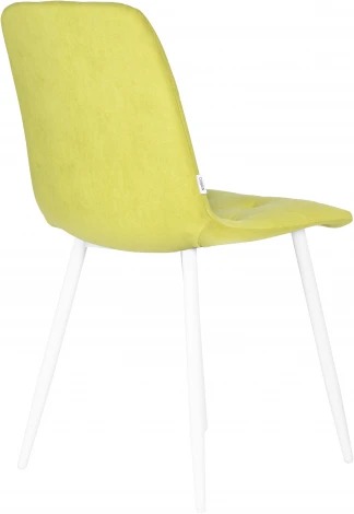 Стул обеденный DOBRIN CHILLY ROMBO (Лайм Simple 14, основание белый) 006 ROMBO, цвет сиденья лайм основания белый