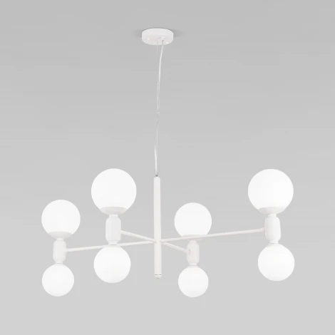 Подвесной светильник Wi-Fi Eurosvet Bubble 30182/8 белый (220V, управление смартфоном, голосовое управление, умный дом - Minimir Home, Алиса, Маруся, Салют, на тросе, шарики)