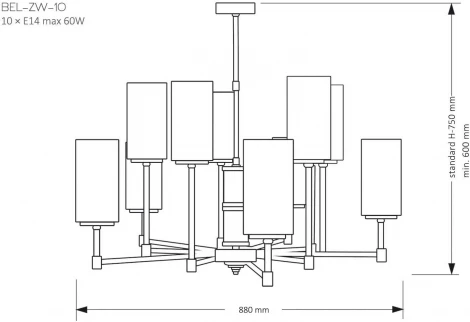 Потолочная люстра на штанге Kutek BELEZA BEL-ZW-10(Z/А)