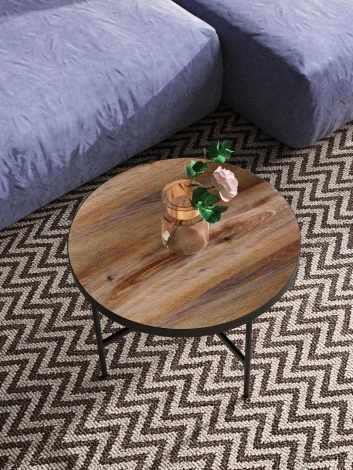 Стол журнальный МеталлАрт М011 БОЛЬШОЙ коричневый дуб/черный Mebelik 009492