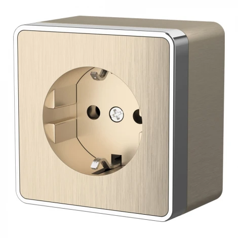 Розетка с заземлением Gallant (шампань рифленый) Werkel W5071010 (a051038)