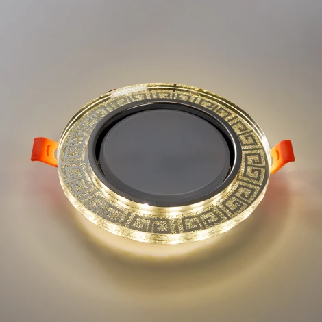 Светильник встраиваемый с белой LED подсветкой Feron CD4981 41907 GX53 без лампы, прозрачный, золото