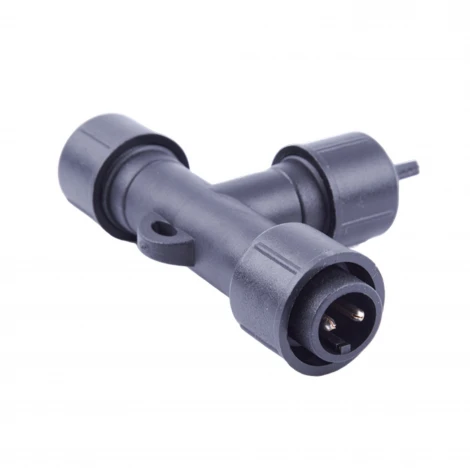 Соединитель для гирлянд серии F90RPO, Т-образный 1 вход-2 выхода черный Uniel UTC-F90 Y3 BLACK