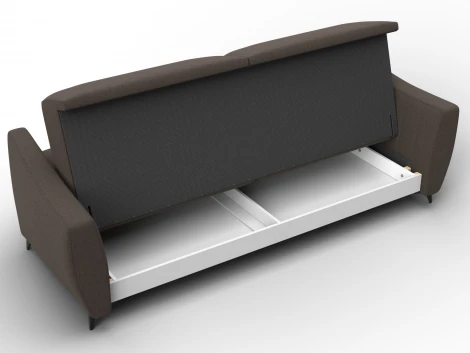 Диван-книжка Лига-095 НПБ (ДВП,ДСП,ЛДСП,Брус,Фанера,ЛДВП/Металл/Рогожка/Коричневый) Лига Диванов 132563