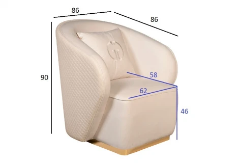 102AN-84110 Кресло Olten, велюр кремовый 86*86*90см (без канта) Garda Decor
