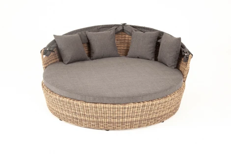 Плетеная кровать круглая, цвет соломенный 4SIS Стильяно YH-L618W