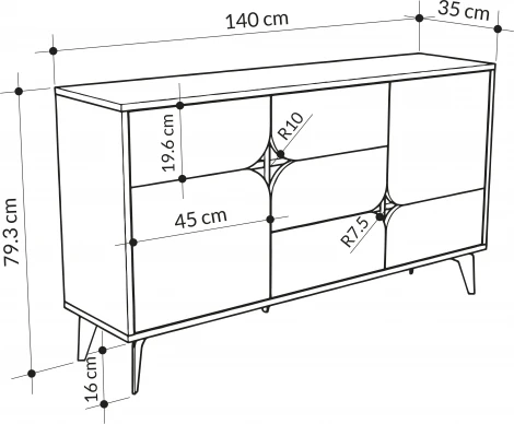 Комод SPARK CONSOLE (ЛДСП) LEVE