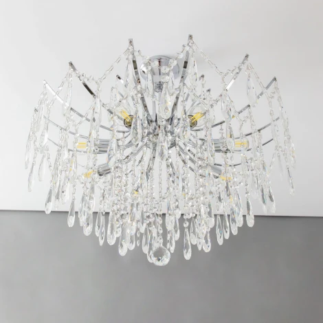 Потолочная люстра каскадная на штанге Citilux Селена CL302180 (220V, хрусталь)