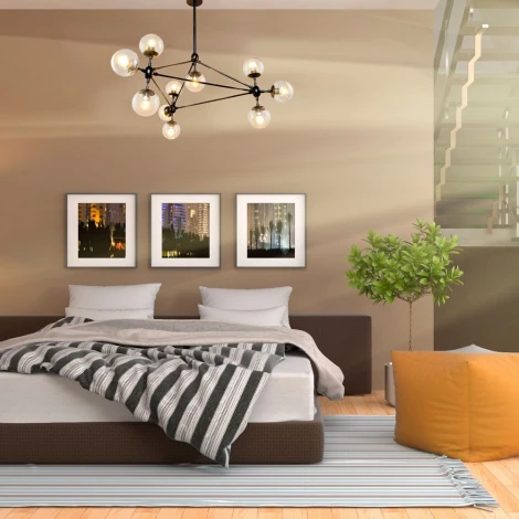 Потолочная люстра RiForma Atom 2-4856-10-BK E27