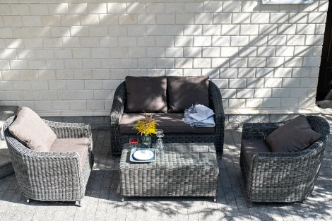 Лаунж-зона из искусственного ротанга, цвет графит 4SIS Кон Панна KPS2C2TJ-4-SET graphite