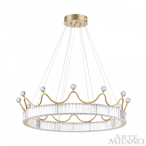 Подвесной светильник Arte Milano Venezia 310322/D800 GD (регулировка яркости, LED, 220V, хрусталь, пульт управления, на тросе, круглые)