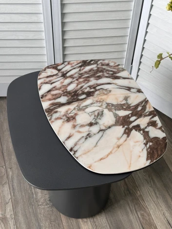 Стол кофейный ARVID TL-312 испанская керамика на стекле/ МДФ окраш. / темно-серый МДФ каркас ®DISAUR (арт.626M05807)