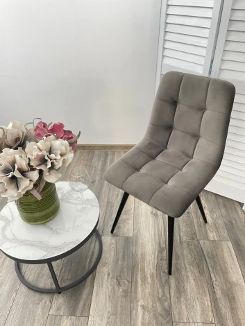 Стул CHILLI-Q графит #14, велюр / черный каркас, 4 шт/ 1 к