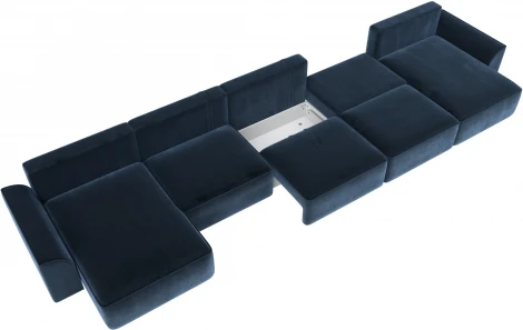 Диван п-образный Лига-048 НПБ МегаЛонг Лига Диванов (Велюр) арт.128331