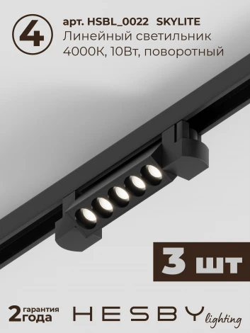 Трековая система в сборе однофазная встраиваемая 220V 30W Hesby Lighting Skylite №9 HSBL_kompl_S009_VI2B4K