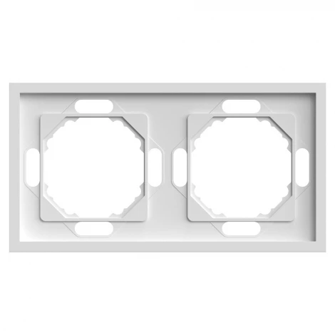 Рамка на 2 поста (белый фарфор, soft touch) Stekker Эмили 49885