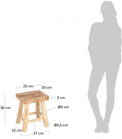 Табурет La Forma (ex Julia Grup) Yumbi (Дерево,Тик)