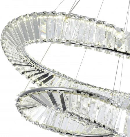 Подвесной светильник ярусный ST Luce Ritorto SL6204.101.02 Хром/Прозрачный LED 1*52W 4000K (220V, на тросе, круглые)