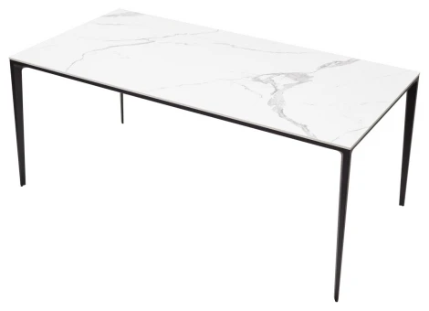 Стол NOTO 180 SINTERED STONE GLOSS STATUARIO WHITE / BLACK