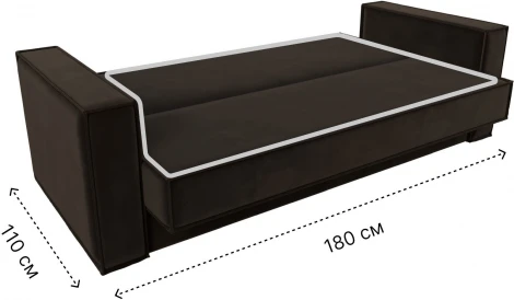 Диван-книжка Куба (Коричневый/Микровельвет) Лига Диванов арт.122049