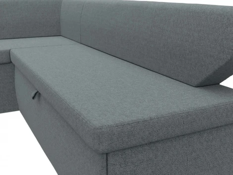 Диван кухонный угловой Омура левый угол (Серый/Рогожка) Лига Диванов арт.125898L