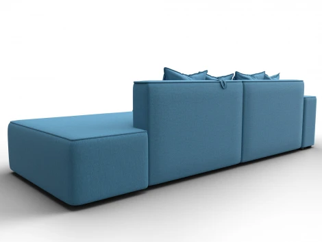 Диван угловой Лига-079 угол левый (ДСП/Пластик/Рогожка/Голубой) Лига Диванов 129814L